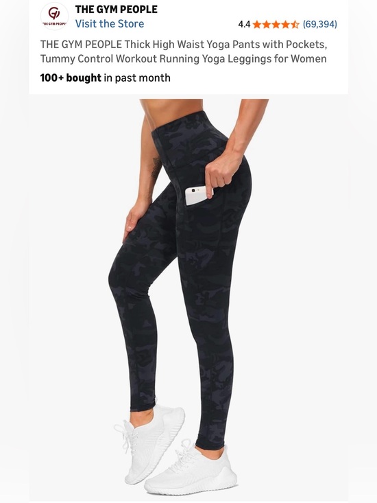 The Gym People Pants - NWT The Gym People Women’s High-Waist Leggings with Side Pocket — Black Camo